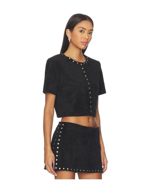 Amanda Uprichard Black Braswell Suede Top