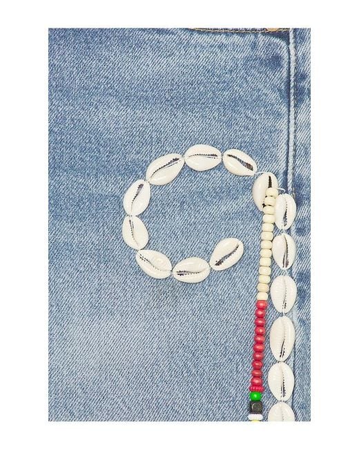 Barriers Worldwide Blue Cowrie Shell Shorts for men