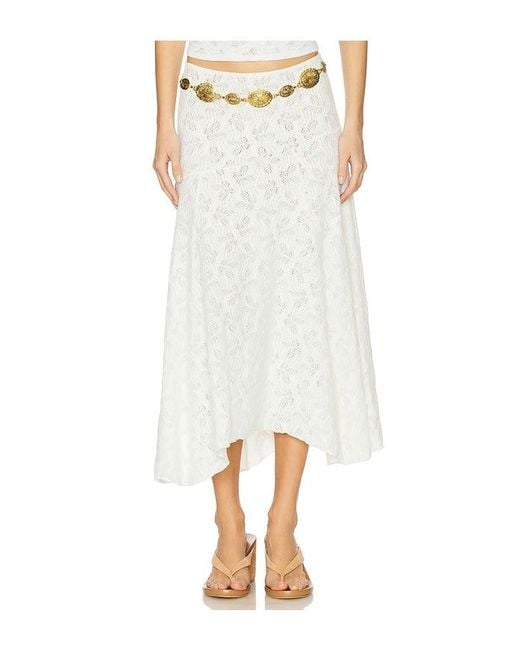 Lioness White Tidal Midi Skirt