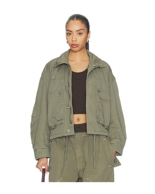 Alexander Wang Green Cargo Jacket With Articulated Pockets