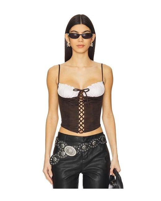 Frankie's Bikinis Black X Bella Hadid Ranch Top