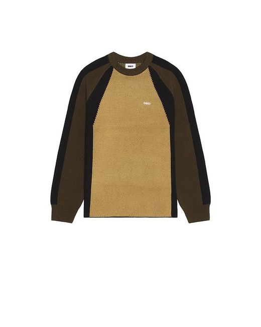 Obey Blue Raglan Crew Neck Sweater for men