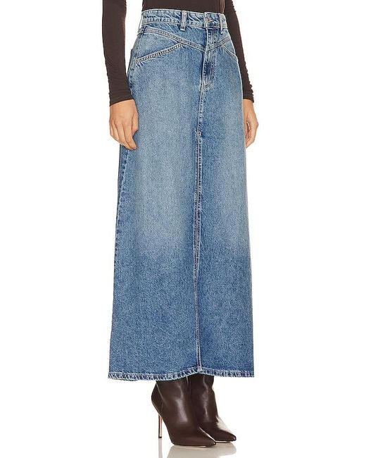 Free People Blue MAXIROCK AUS DENIM COME AS YOU ARE