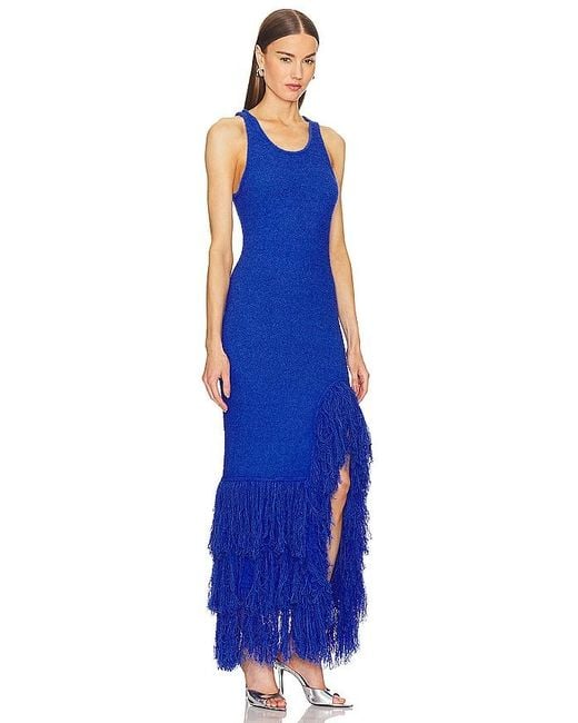 AKNVAS Blue X Revolve Sasha Fringe Dress