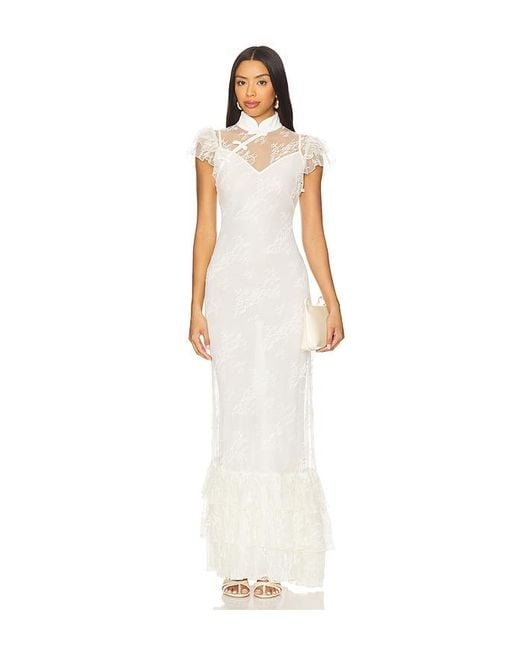 SAU LEE Ramona レースドレス White