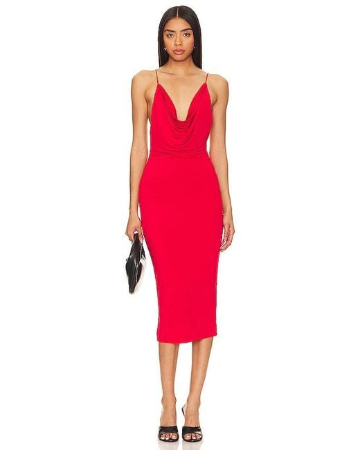 superdown Red Leighton Midi Dress