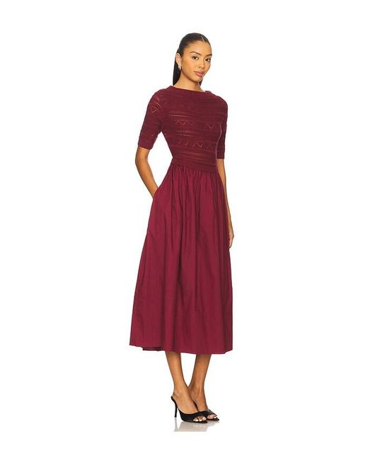 Cleobella Red Midi-Kleid Ava