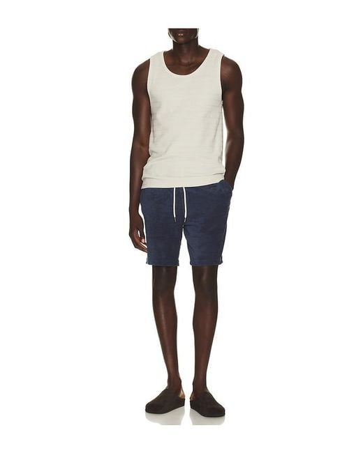 Faherty Brand Blue Cabana Towel Terry Sweatshort for men
