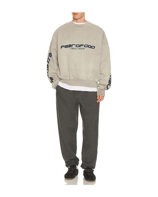 Fear Of God Gray Cropped Relaxed Sweatshirt for men