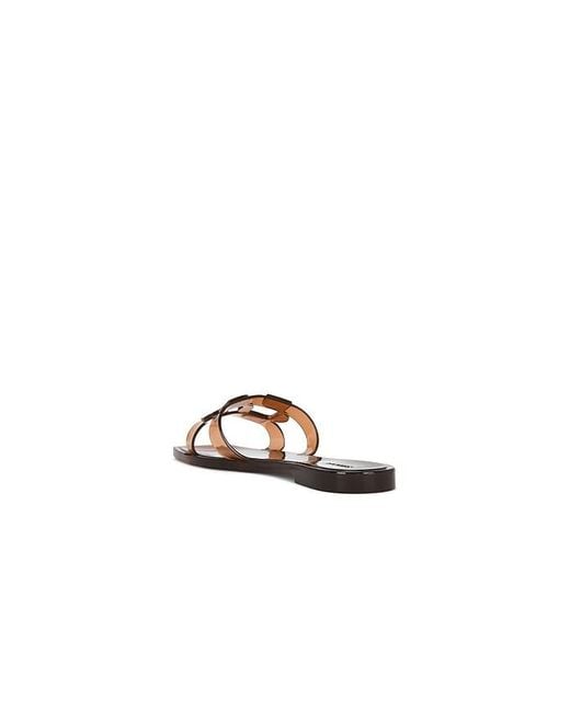 Jonathan Simkhai White Monogram Jelly Flat Slide