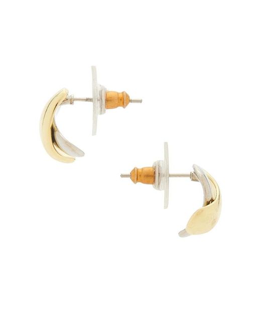 BaubleBar White Mixed Metal Cross Earrings