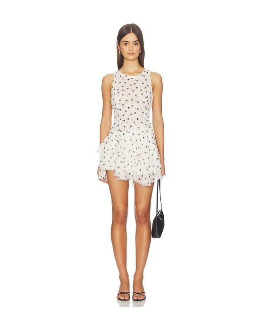 Free People White X Revolve X Revolve Raven Printed Mini Dress