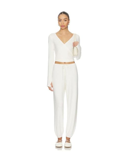 WellBeing + BeingWell White Reed Wrap Top