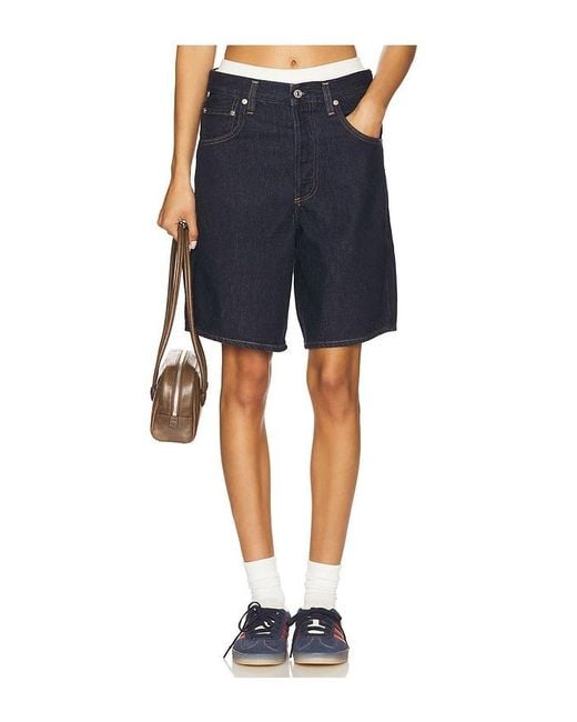 Citizens of Humanity Blue Ayla Short With Clean Hem