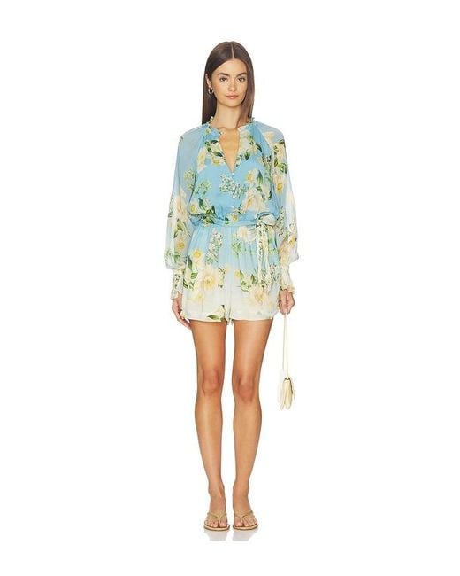 Hemant & Nandita Blue Romper With Tie Up Belt