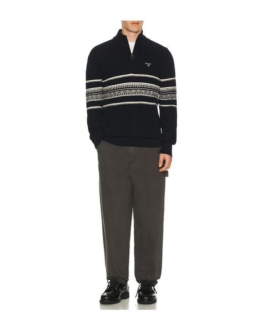 Barbour Black Kepwick Half Zip Jumper for men