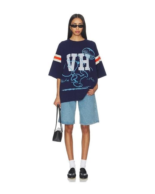 Vintage Heavy Blue X Peanuts Snoopy Football Jersey