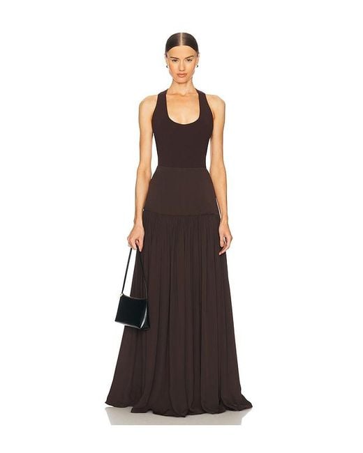 Helsa Brown Diaphanous Maxi Skirt