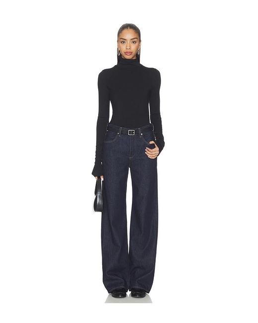 ÉTERNE Blue Fitted Turtleneck Top