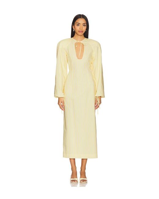 Vestido Maxi Con Abertura De Cerradura En Color Amarillo Limon Talla En ROWEN ROSE de color Multicolor