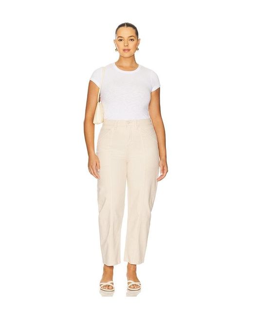 GOOD AMERICAN White Cropped Barrel Pants
