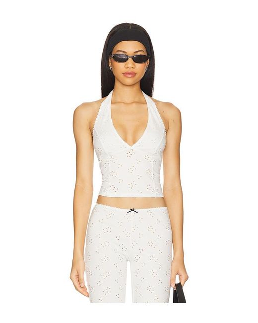 Free People White X Intimately Fp Full Bloom Halter Top