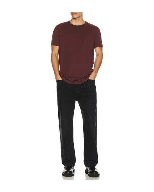 Cuts Red Ao Curve Hem Tee for men