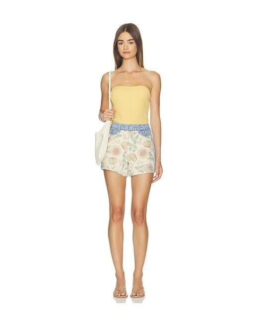 Blank NYC White Floral Denim Short