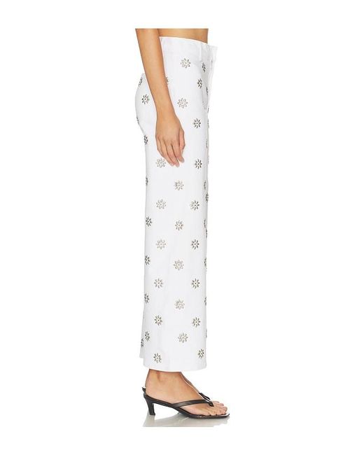 Veronica Beard White Grant High Rise Wide Leg Crop