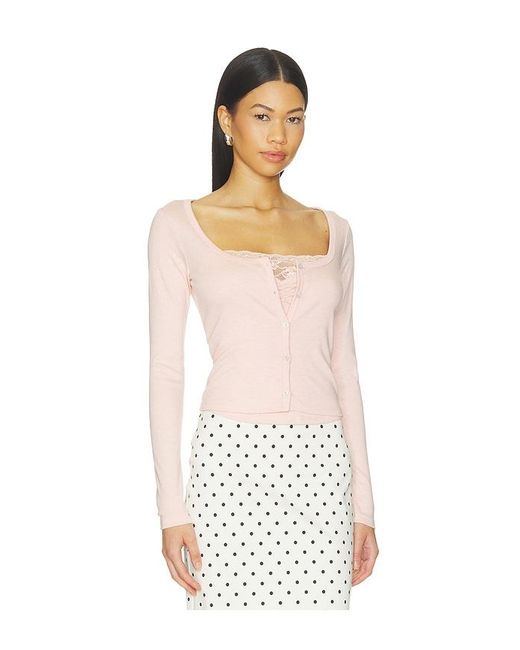 Lioness White Babydoll Long Sleeve Top