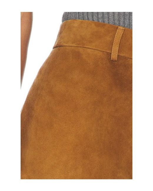 AEXAE Multicolor Lamb Leather Suede Mini Skirt
