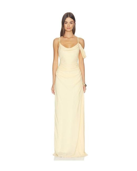 With Harper Lu Natural Draped Gown