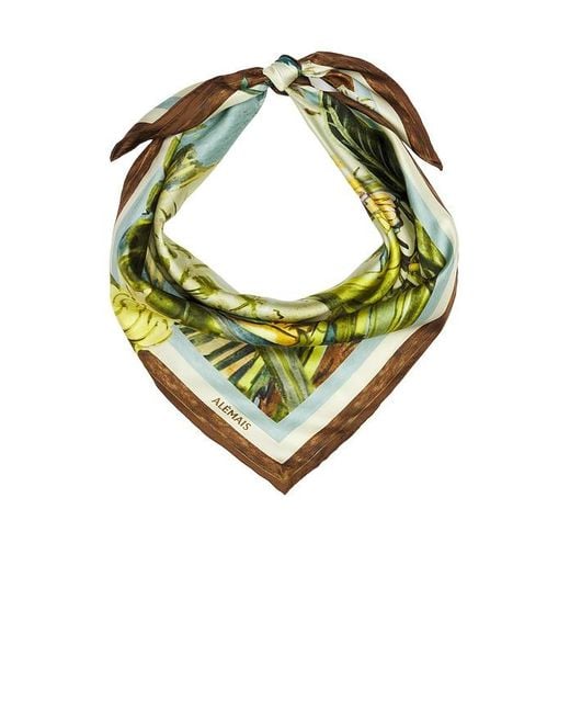 ALÉMAIS Green Toucan Tango Silk Scarf