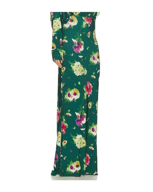 Norma Kamali Green Obie Long Skirt