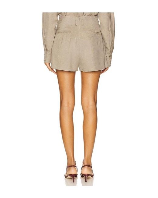 St. Agni White Melange Paperbag Waist Shorts