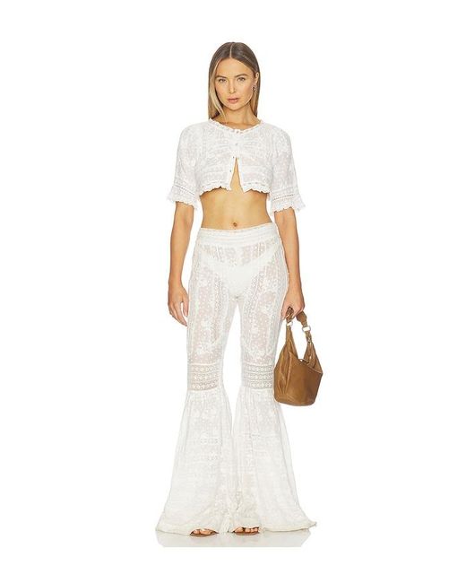 LoveShackFancy White Tevla Pant