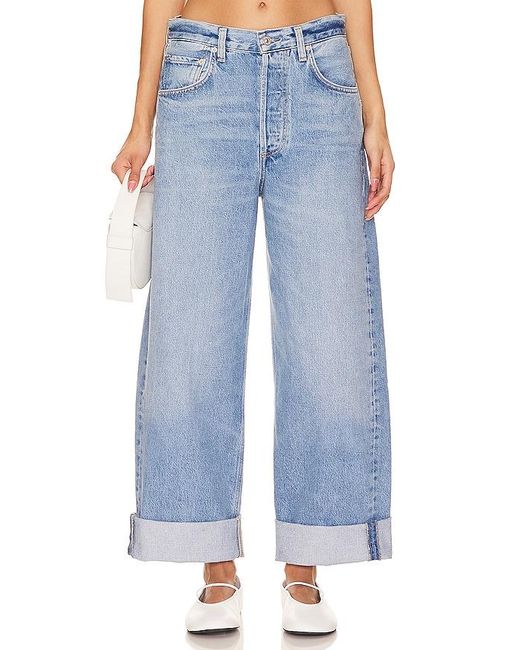 Citizens of Humanity Blue Ayla Baggy Cuffed Crop