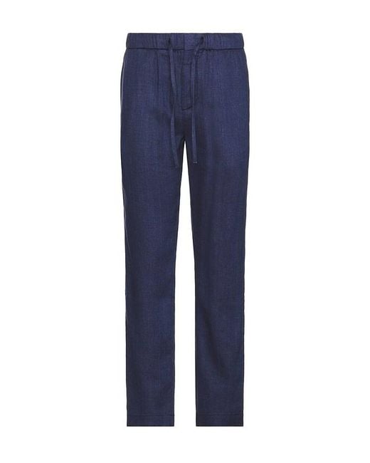 Frescobol Carioca Blue Oscar Linen Chino Pant for men