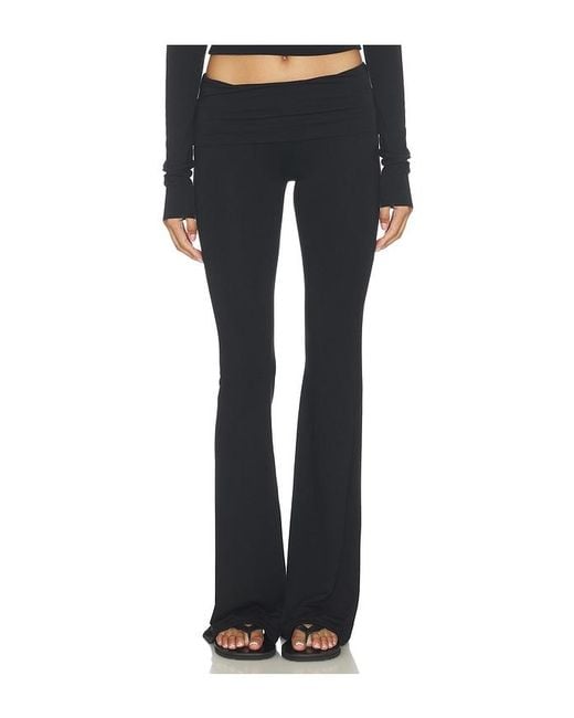 ÉTERNE Blue Foldover Flare Pant