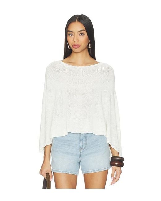 SNDY'S White Misty Knit Poncho