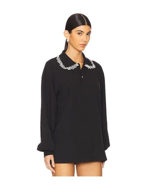 Tanner Fletcher Cletus Lace Trim ロングスリーブポロ Black