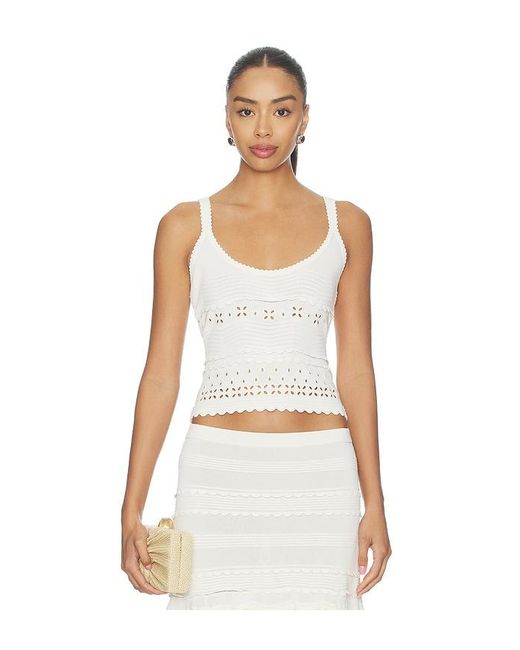 Ulla Johnson White Esme Eyelet Knit Camisole