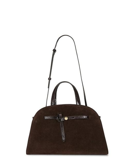 Tory Burch Brown Romy Suede Bauletto Bag