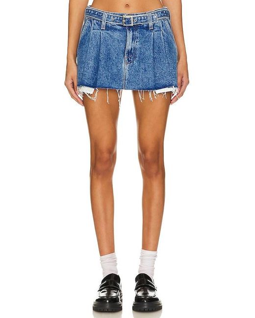 Mother Blue The Pleated Nibbler Mini Skirt