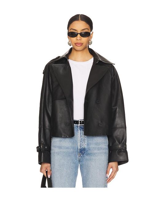 IVY & OAK Black Luna Leather Trench Jacket