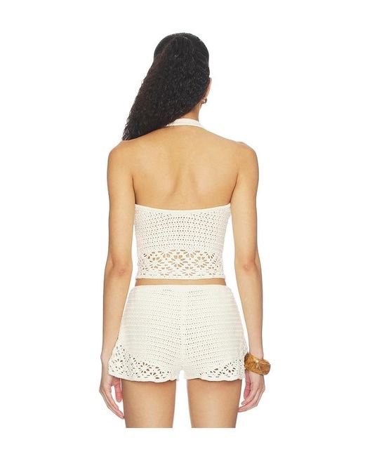 Tularosa White Carrissa Crochet Halter Top