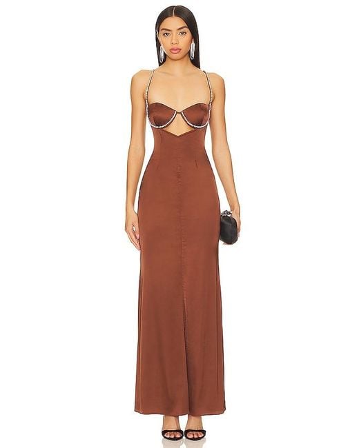 Vestido largo kalena Nbd de color Brown