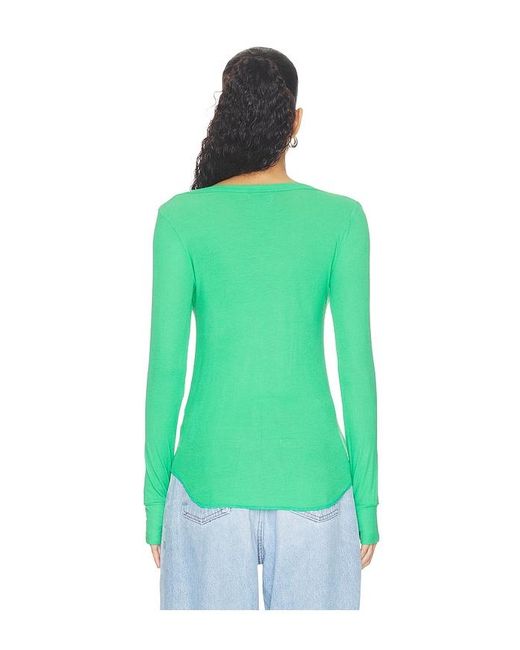 Michael Lauren Green Otis Long Sleeve Fitted V-Neck