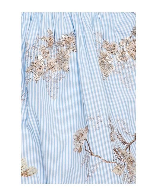 AKNVAS Blue Lamia Poplin Top