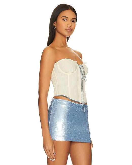GUIZIO Blue Pintuck Corset